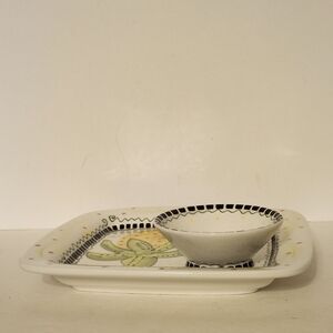 Cactus Design Ceramic Tray and Bowl Set